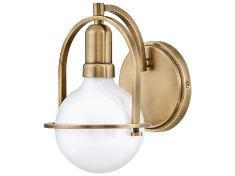 Hinkley Somerset 1-Light Heritage Brass Glass Wall Sconce