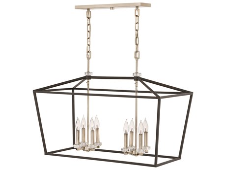 Hinkley Stinson 8-Light Black Crystal Island Pendant