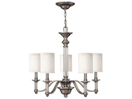 Hinkley Sussex 26" Wide 5-Light Brushed Nickel Cylinder Chandelier