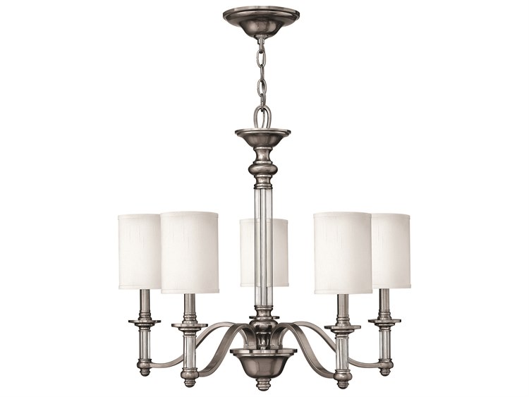 Hinkley Sussex Wide Light Brushed Nickel Cylinder Chandelier