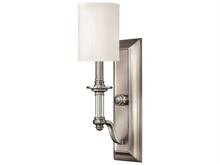 Hinkley Sussex 1-Light Brushed Nickel Glass Wall Sconce