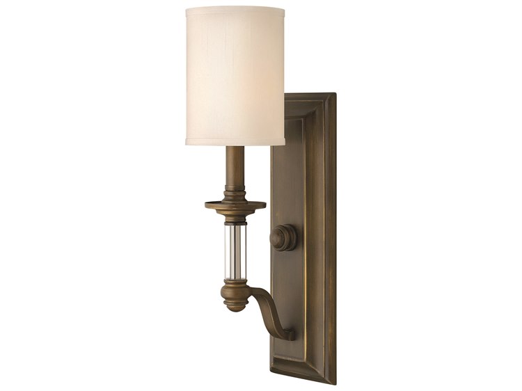 Hinkley Sussex 18" Tall 1-Light English Bronze Glass Wall Sconce