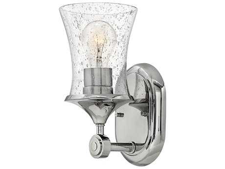 Hinkley Thistledown 10" Tall Polished Nickel Glass Wall Sconce