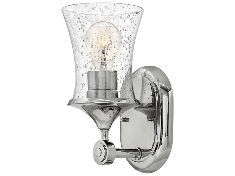 Hinkley Thistledown Polished Nickel Glass Wall Sconce