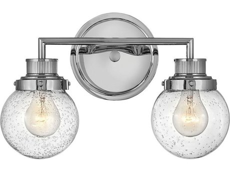 Hinkley Poppy 2-Light Chrome Glass Vanity Light