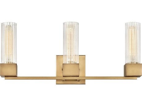 Hinkley Xander 3-Light Heritage Brass Glass Vanity Light