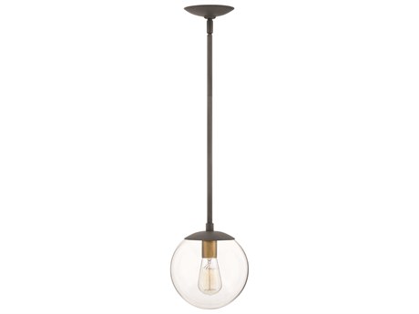 Hinkley Warby 1-Light Aged Zinc Gray Glass Globe Mini Pendant