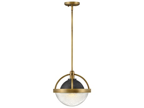 Hinkley Watson 1-Light Heritage Brass Glass Bell Globe Mini Pendant