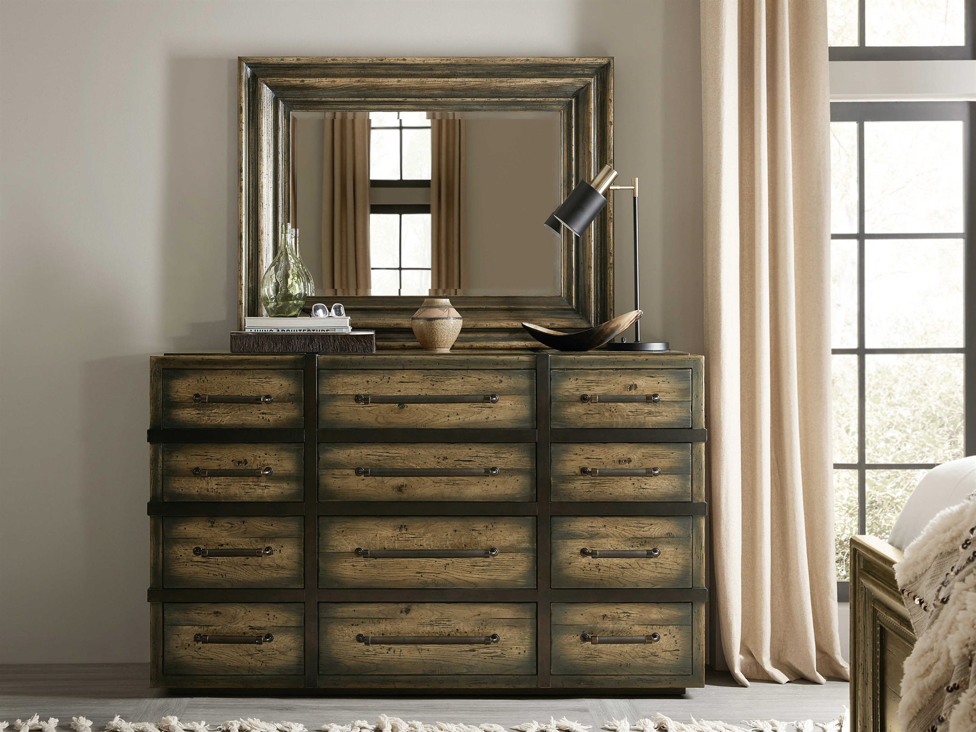 Hooker Furniture American Life Crafted Triple Dresser With Mirror