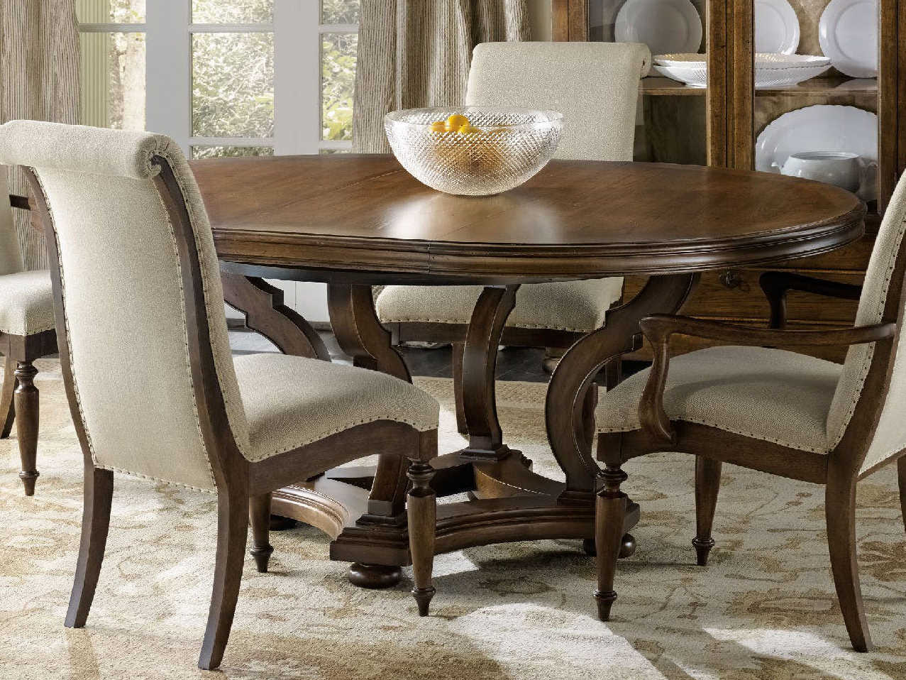 Hooker Furniture Archivist Dark Wood 54 Wide Round Dining Table