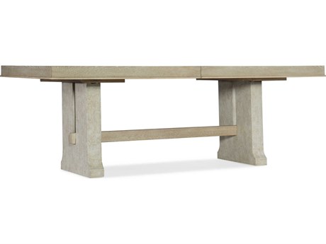 Hooker Furniture Cascade Extendable Rectangular Terrain Textured Gesso Light Wood Dining Table