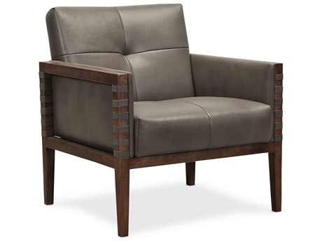 Hooker Furniture Carverdale Gray Leather Tufted Accent Chair