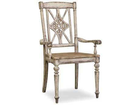 Hooker Furniture Chatelet Rubberwood White Arm Dining Chair