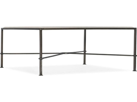 Hooker Furniture Square Creamy Beige Marble Gray Cocktail Table