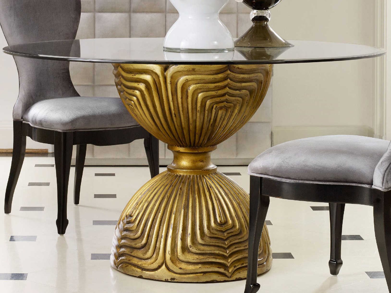 Furniture Cynthia Rowley Gold 60 Wide Round Shangri La Glided Dining Table Furniture Cynthia Rowley Gold 60 Wide Round Shangri La Glided Dining Table