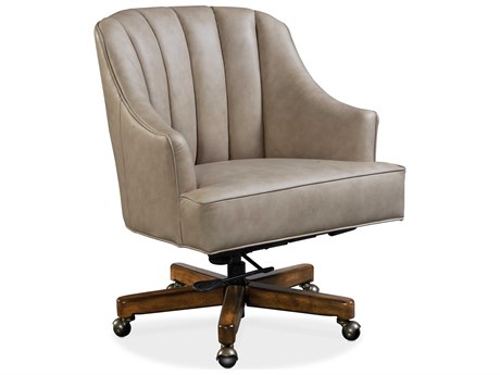 Luxecor Haider Beige Leather Adjustable Swivel Tilt Executive Desk Chair