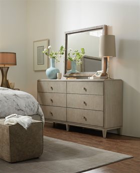 Hooker Furniture Elixir 6-Drawers Gray Rubberwood Double Dresser
