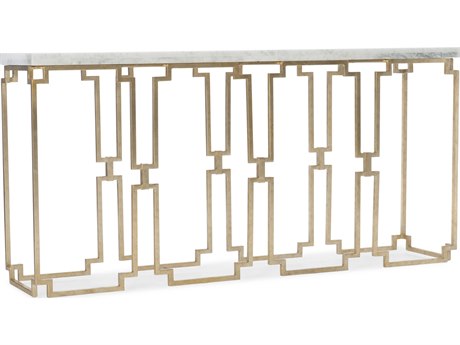 Hooker Furniture Evermore Rectangular Kala White Marble Gold Console Table