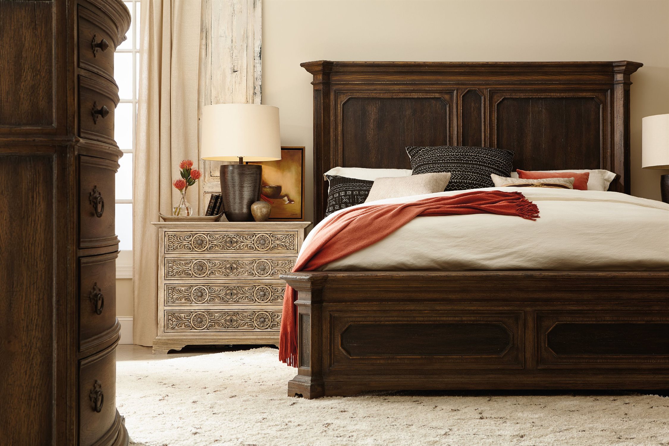 hooker bedroom furniture sanctuary three drawer nightstand price