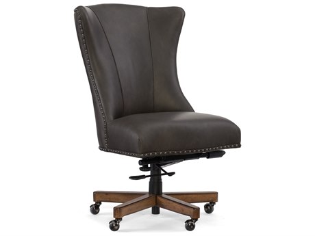 Luxecor Lynn Gray Leather Adjustable Swivel Tilt Executive Desk Chair