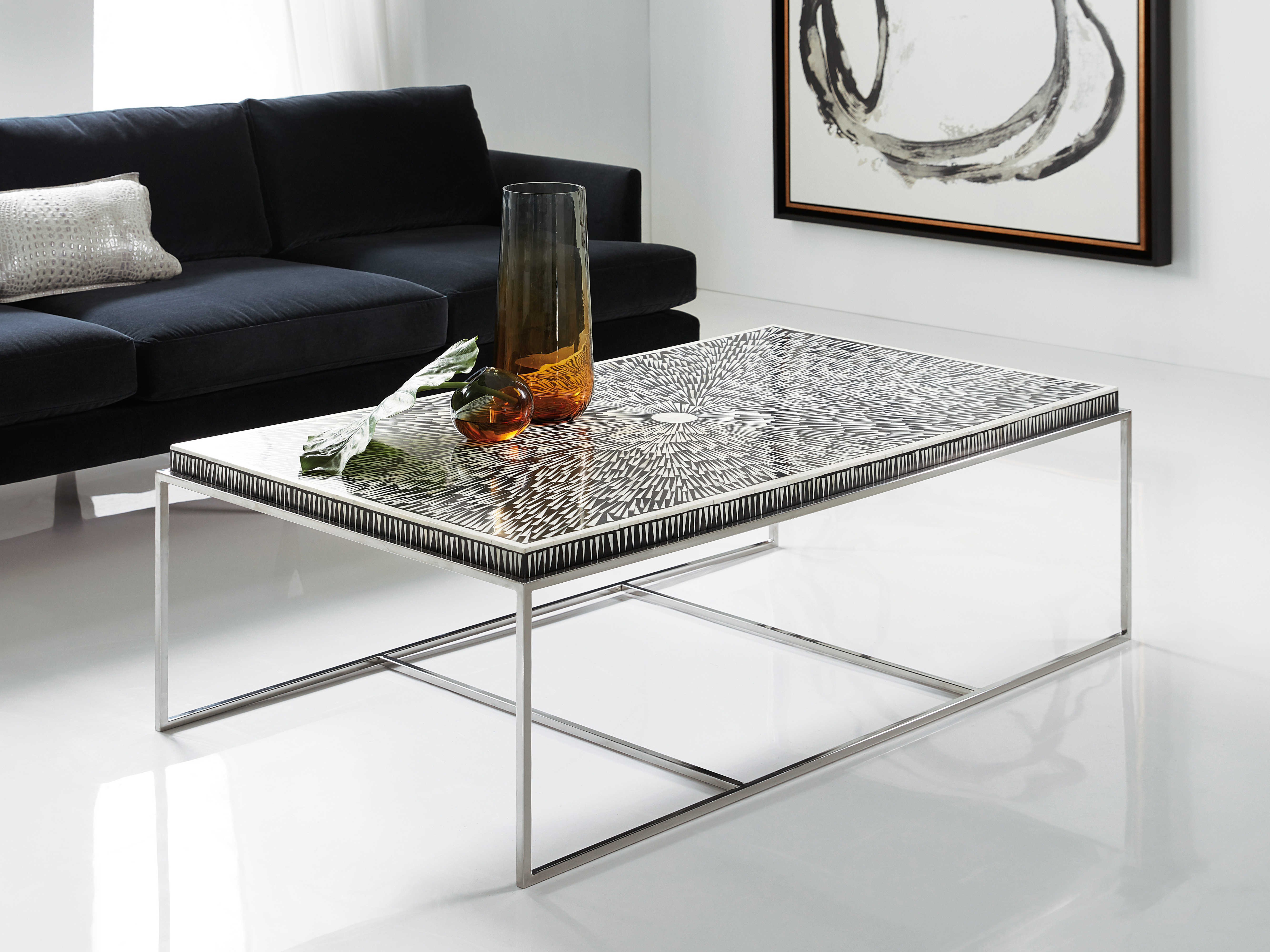 Hooker Furniture Melange Black 54'' Wide Rectangular Coffee Table HOO6388014195