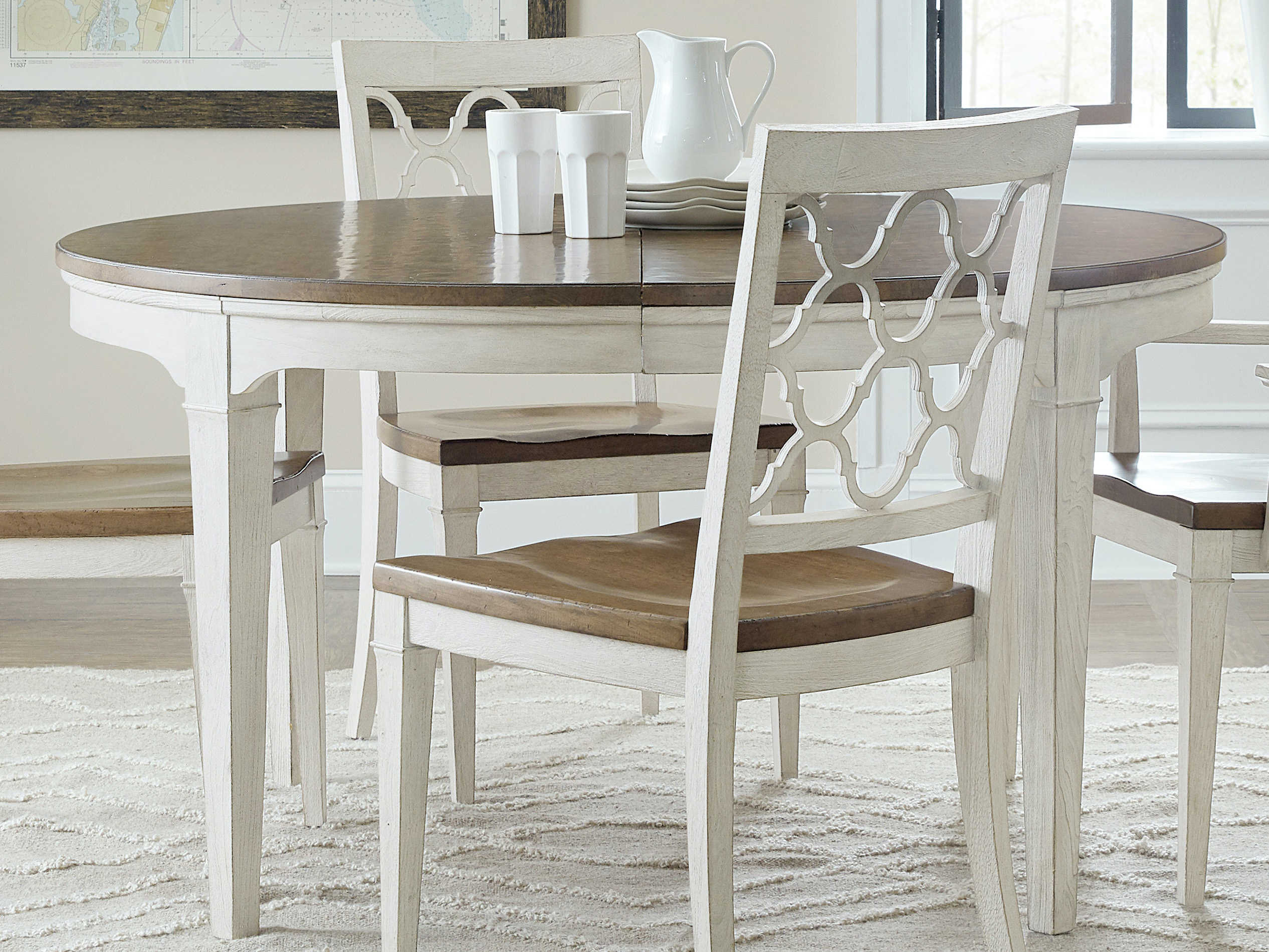 Hooker Furniture Montebello Danish White / Carob Brown 5674'' Wide