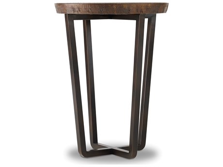 Luxecor Parkcrest Martini Round Coppers Copper Top With Dark Metal Base End Table