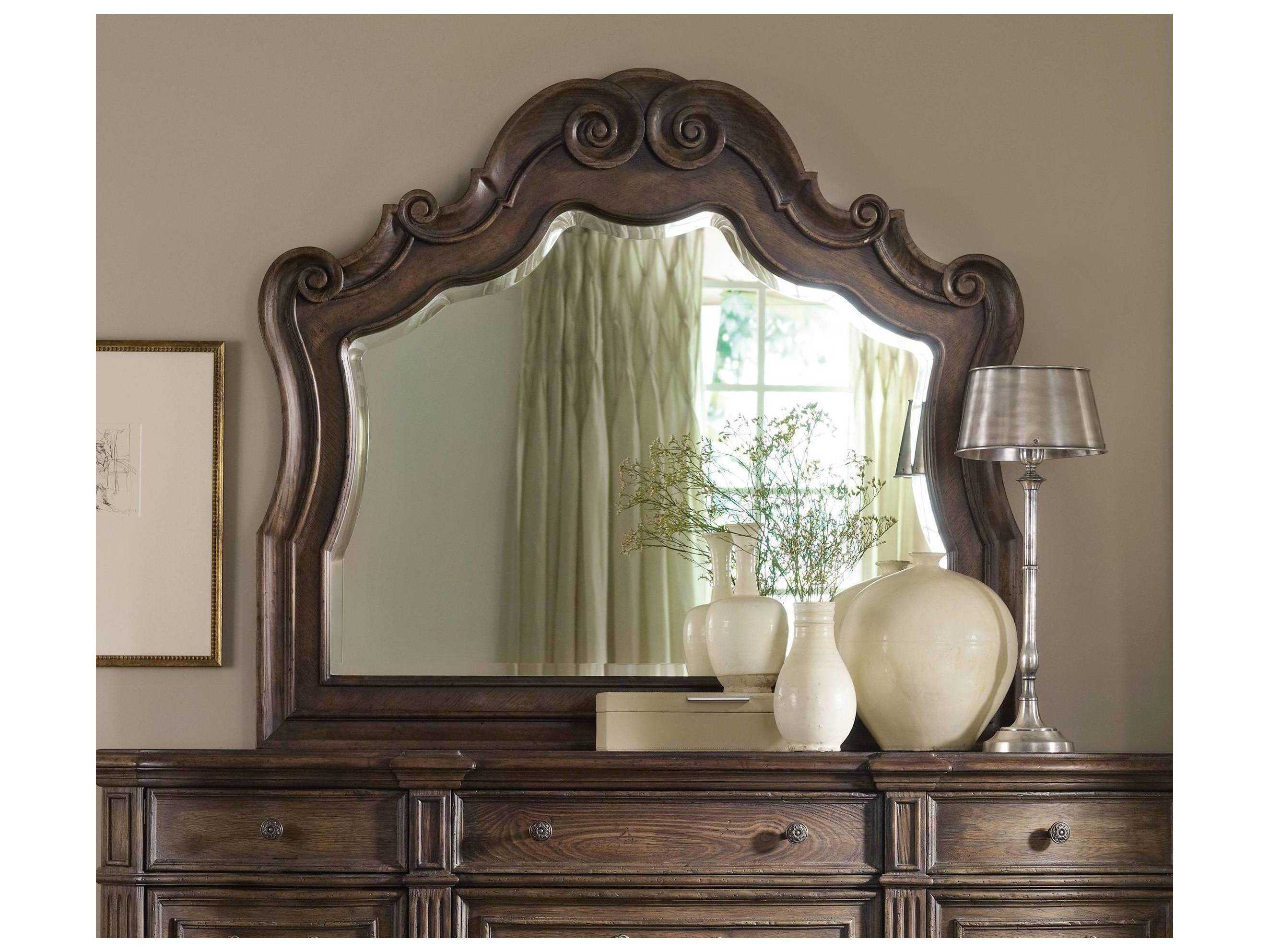 Furniture Rhapsody Rustic Walnut, Walnut Dresser With Mirror