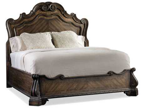 Luxecor Heritage Walnut Ed Rustic Brown Hardwood Wood King Panel Bed
