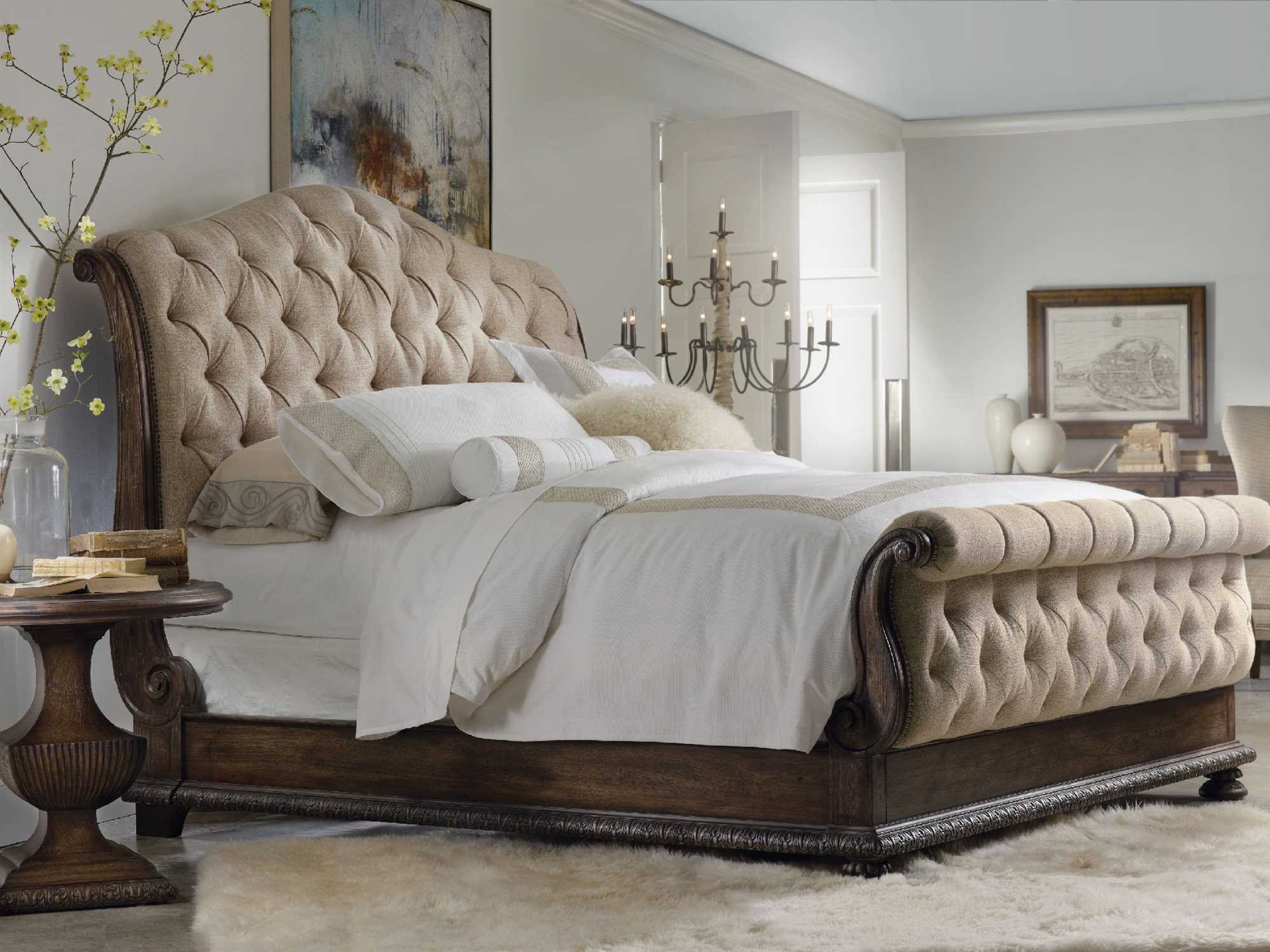 Hooker Furniture Rhapsody Upholstered Sleigh Bed Bedroom ...