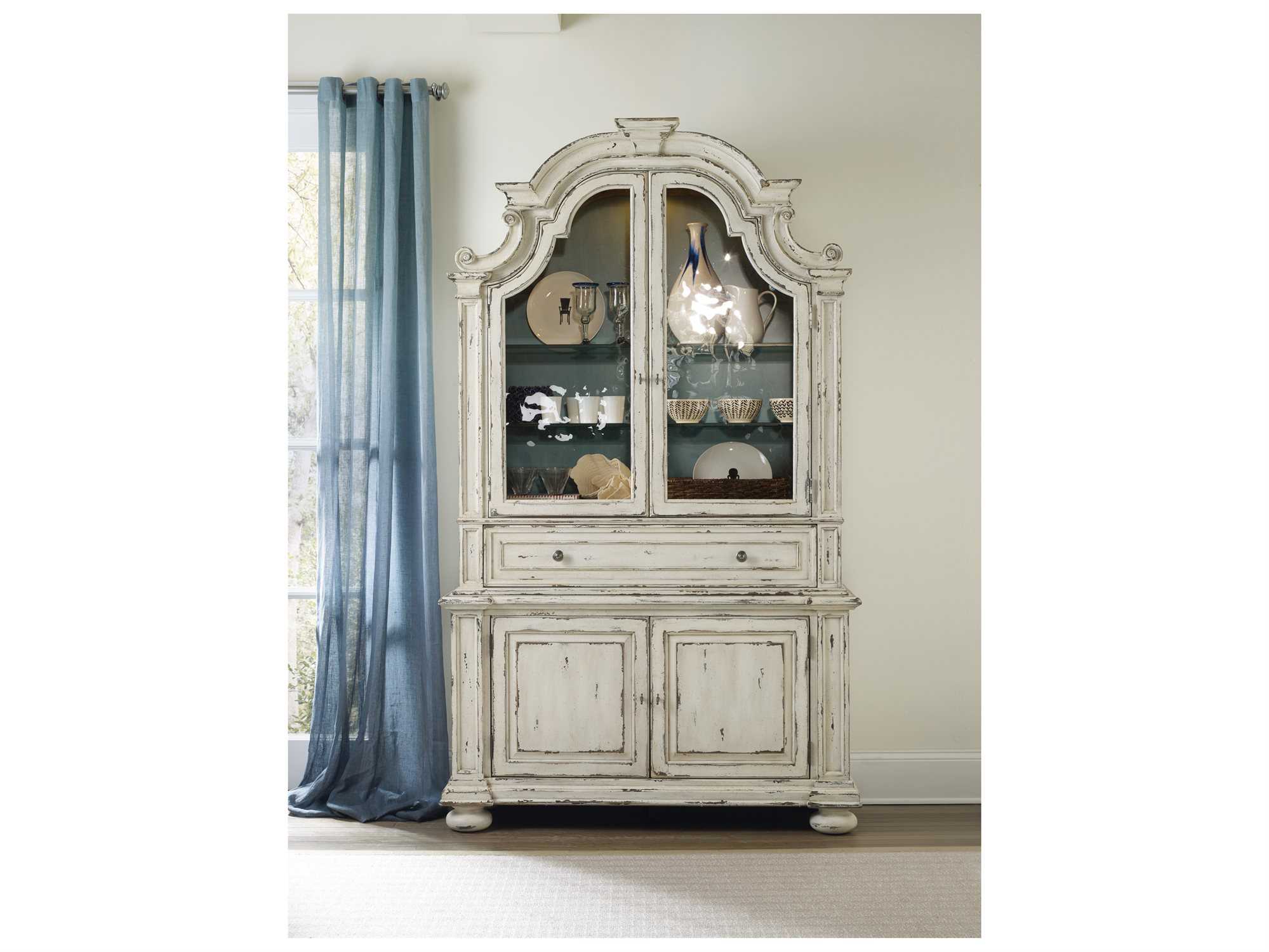 Hooker Furniture Sanctuary Vintage Chalky White China Cabinet ...