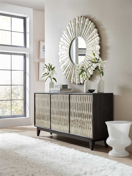 Furniture Shimmer Wall Mirror Buffet Dining Room Set