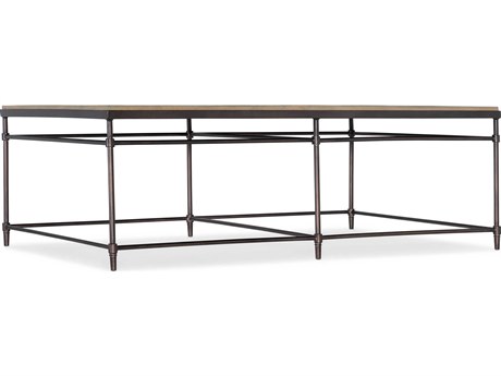 Luxecor Heritage Rectangular Wood Light Natural Antique Bronze Cocktail Table