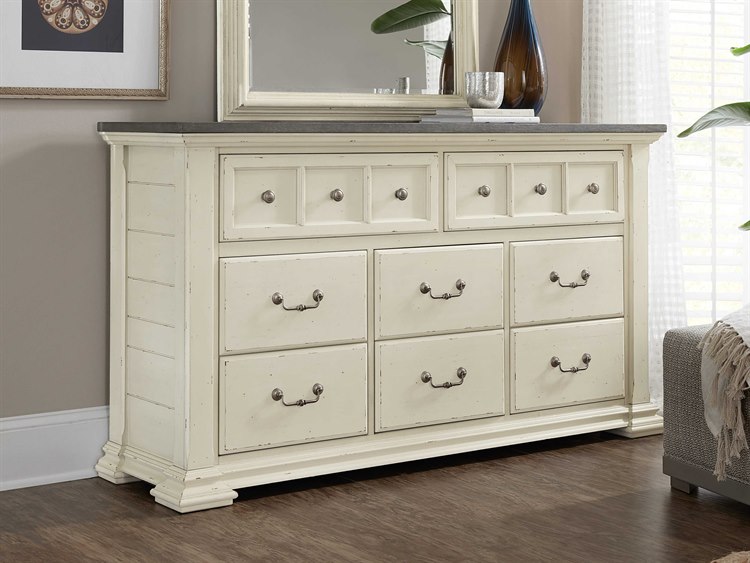 Hooker Furniture Sturbridge Distressed Cream With Grey 8 Drawers