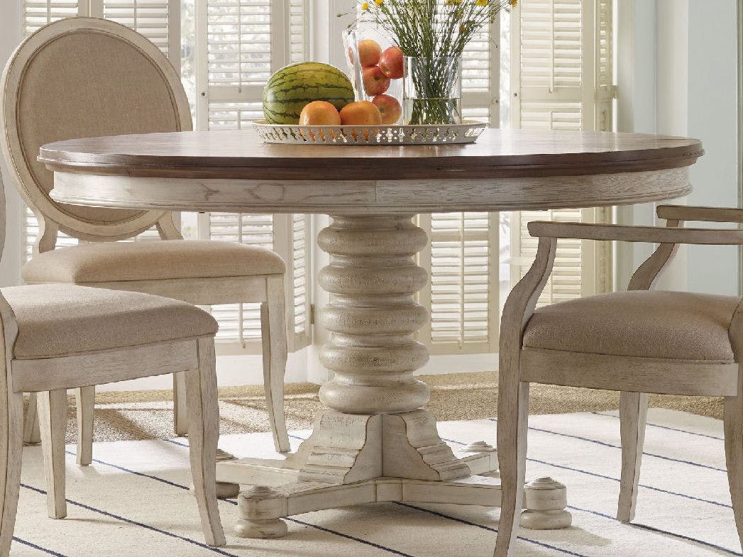 Hooker Furniture Sunset Point Sea Oat With Hattears White 54 Wide Round Pedestal Dining Table Hoo532575203