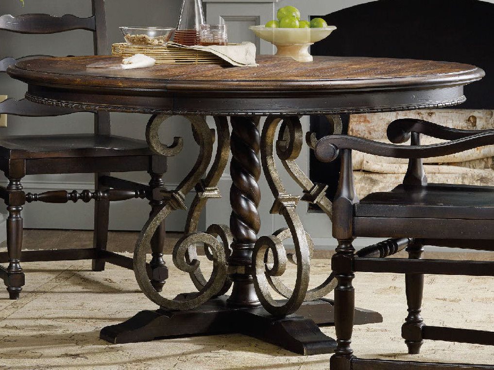 Furniture Treviso Dark Macchiato 54 Wide Round Dining Table