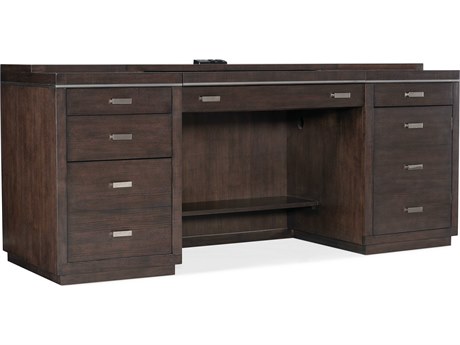 Hooker Furniture Work Your Way House Blend Dark Wood Brown Ash Credenza Desk