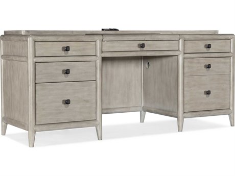 Hooker Furniture Work Your Way Burnham Grey Mink Alder Wood Credenza Desk