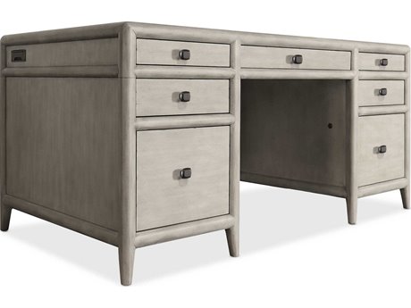 Hooker Furniture Work Your Way Burnham Junior Grey Mink Alder Wood Executive Desk