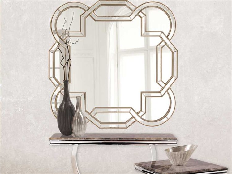 Howard Elliott Aleena 48 W Square Champagne Silver Wall Mirror