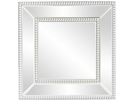 Howard Elliott Bijou Square Mirrored Frame with Glass Beaded Trim Wall Mirror