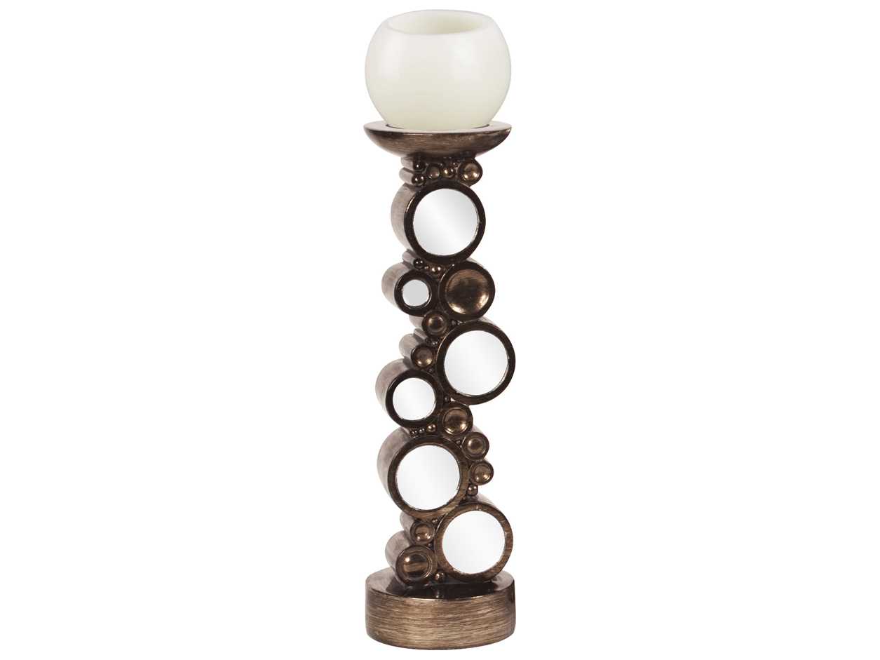 Howard Elliott Bronze Mirrored 5 X Brown Candle Holder