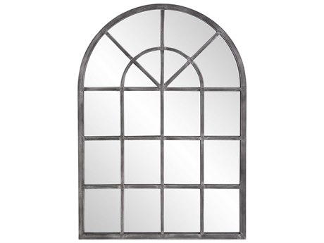 Howard Elliott Fenetre Antique Silver Arched Wall Mirror
