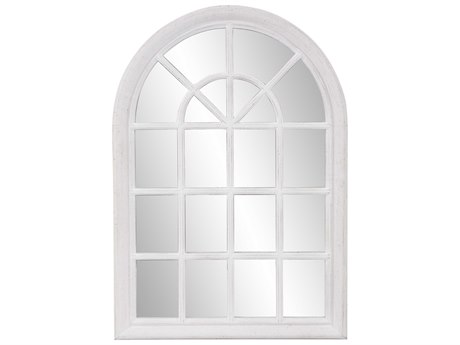 Howard Elliott Fenetre White Washed Wall Mirror