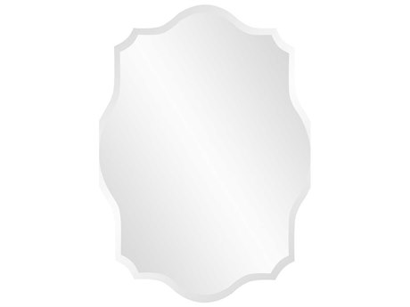 Howard Elliott Frameless Oblong Scalloped Wall Mirror
