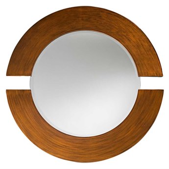 Howard Elliott Orbit Round Brown Wall Mirror