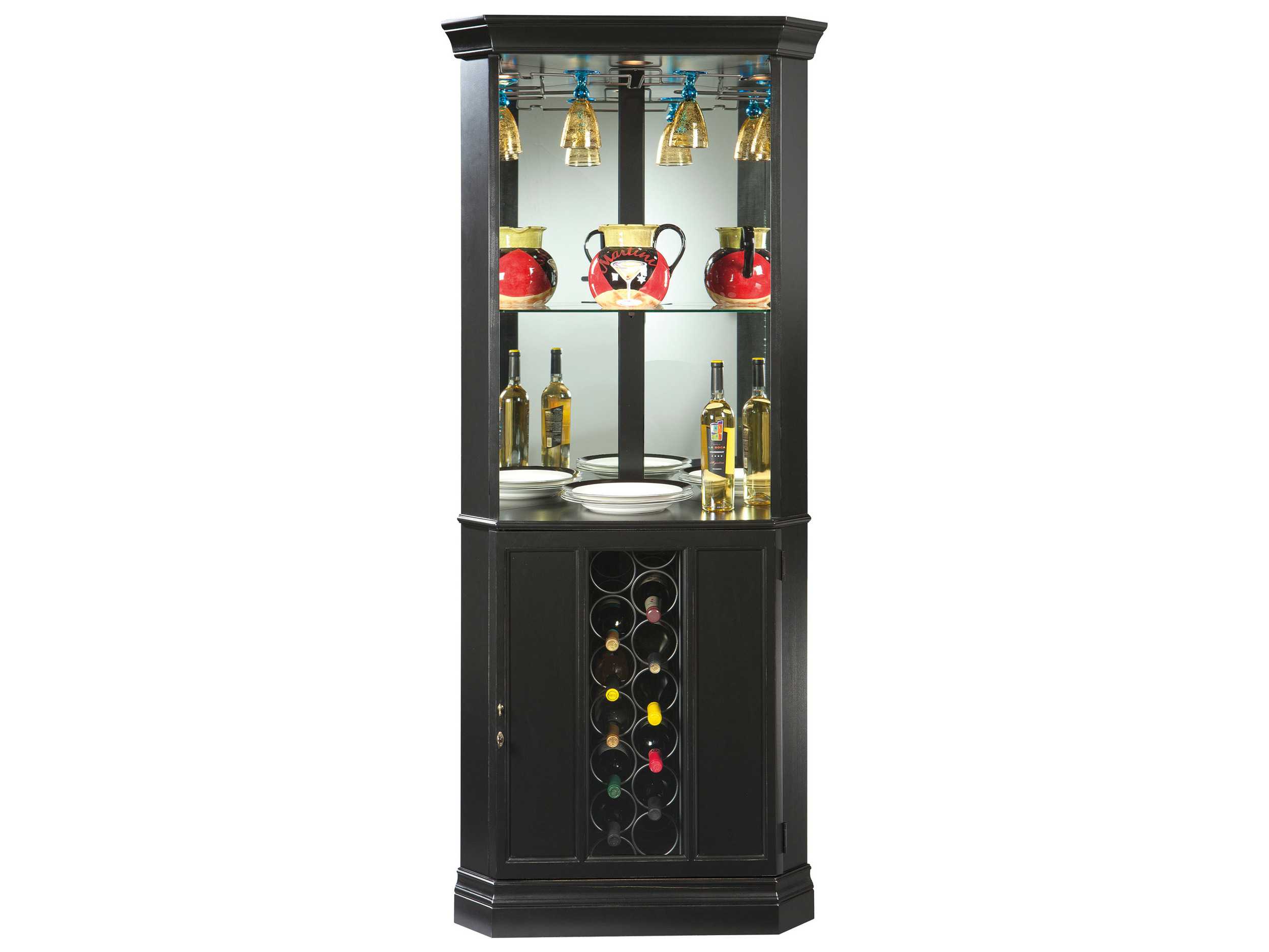 Howard Miller Piedmont II Worn Black Wine & Bar HOW690003