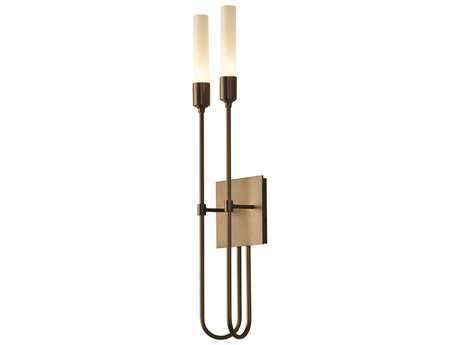 Hubbardton Forge Lisse 2-Light Dark Smoke Copper Glass Wall Sconce