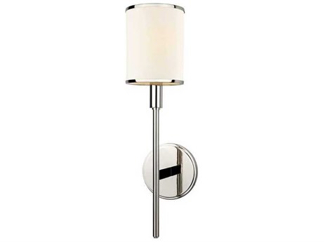 Hudson Valley Aberdeen 1-Light Polished Nickel Off White Wall Sconce