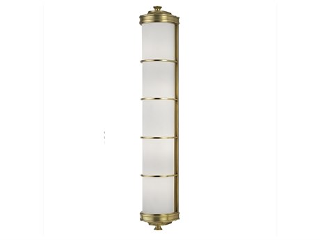 Hudson Valley Albany 4-Light Aged Brass White Glass Wall Sconce